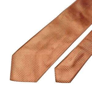 Brioni Tie 60x3.75 Silk Micro Basketweave Dark Peach Italy
